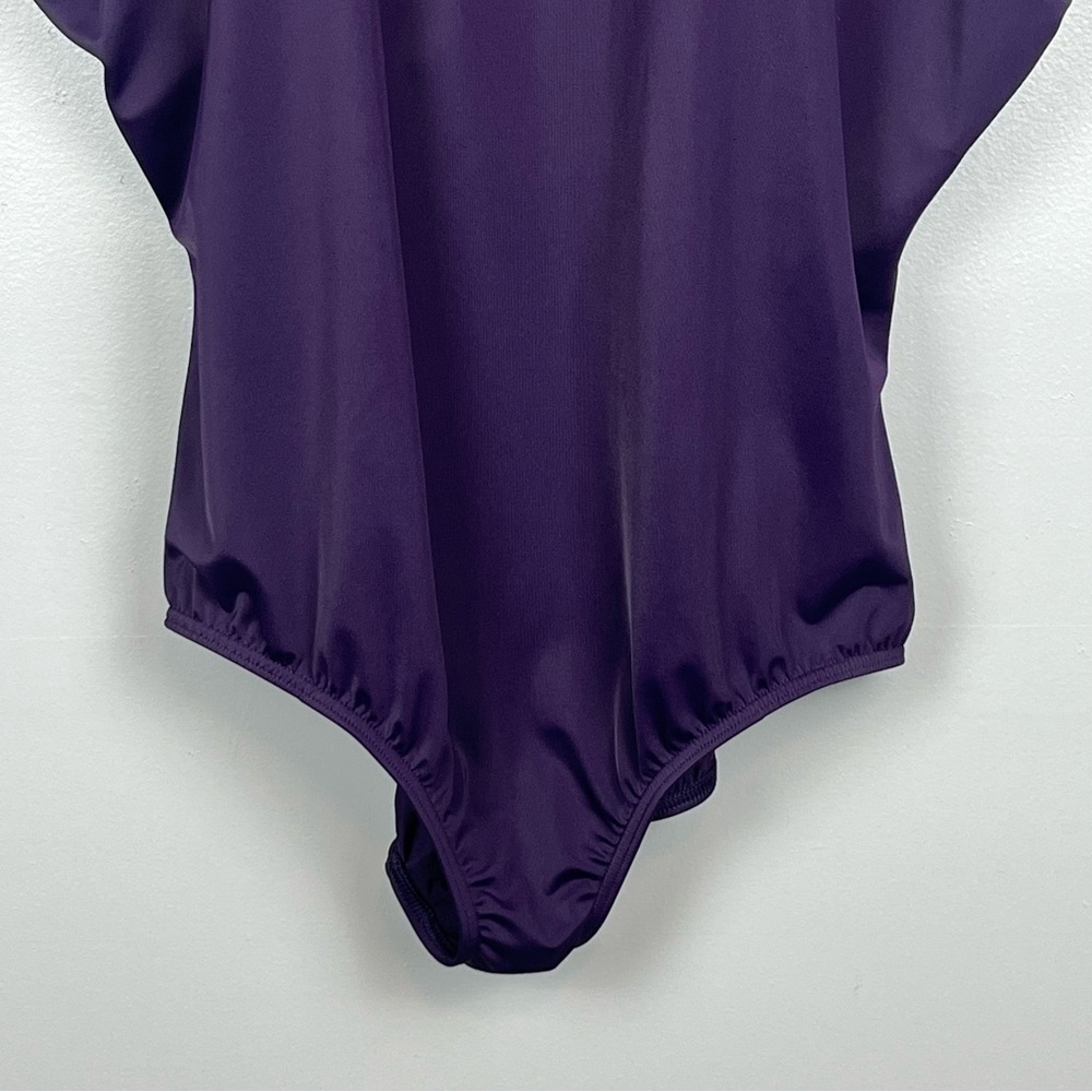 Lands End purple Tugless full coverage modest 1 piece tank swimsuit, 24W DD. - Picture 5 of 11